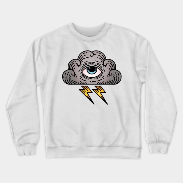 All Seeing Eye Cloud Crewneck Sweatshirt by OctoberArts